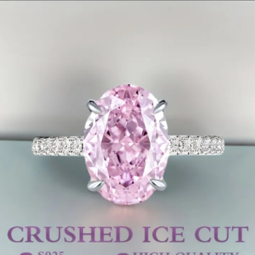 Crushed Ice Cut Pink Gemstone Ring